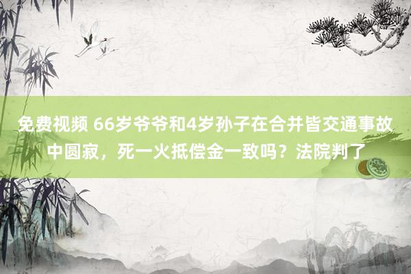 免费视频 66岁爷爷和4岁孙子在合并皆交通事故中圆寂，死一火抵偿金一致吗？法院判了