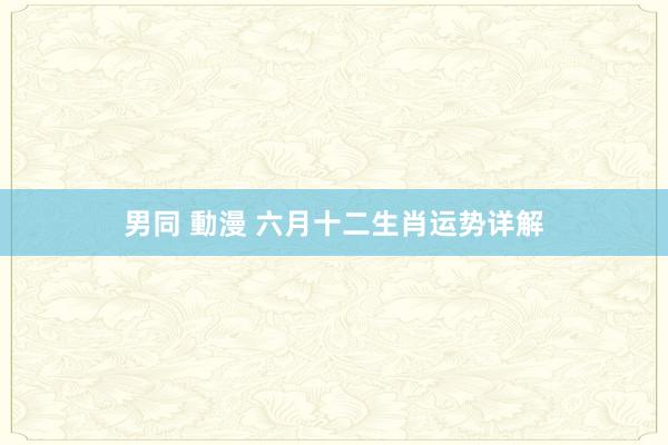 男同 動漫 六月十二生肖运势详解